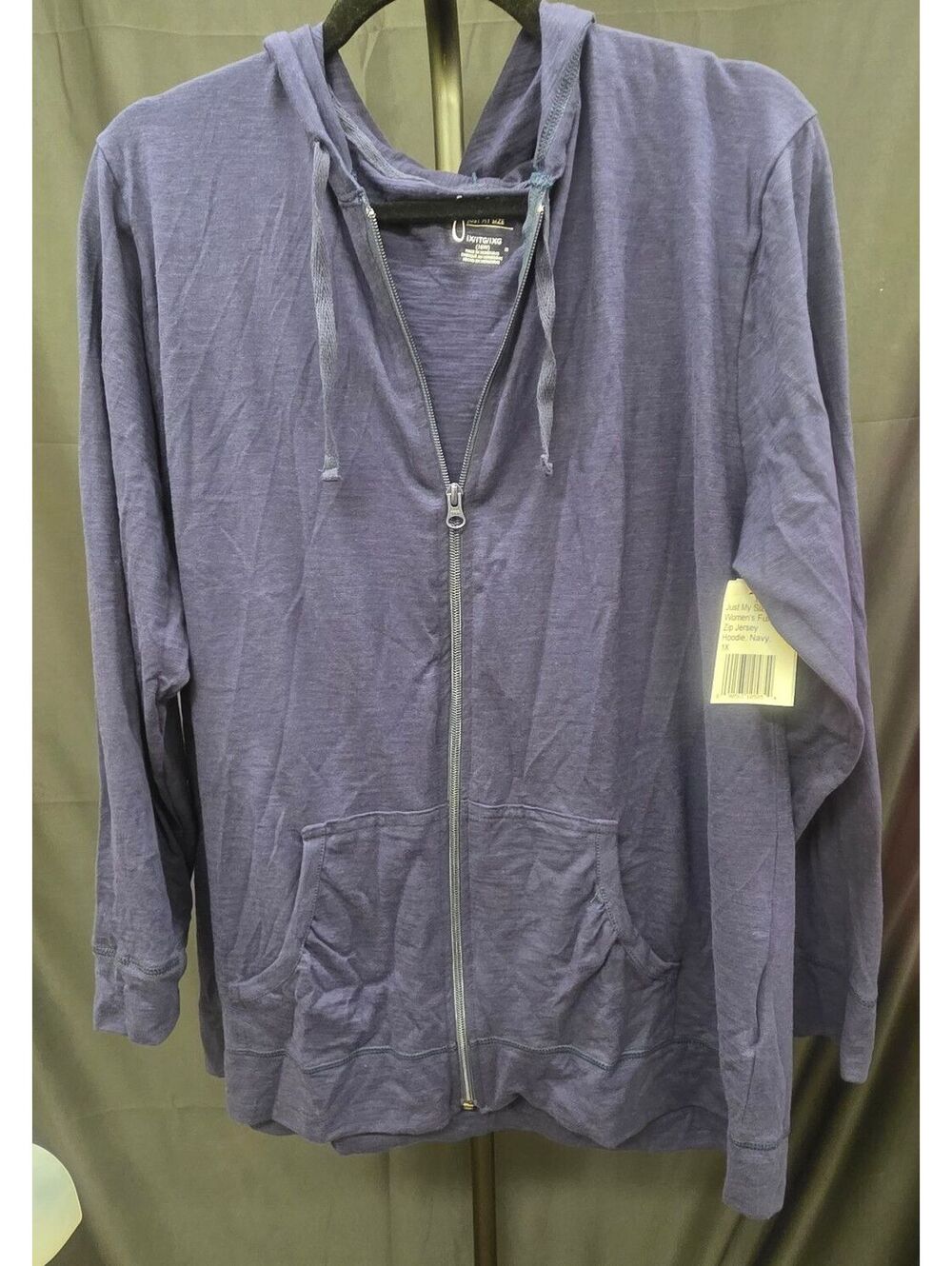 Just My Size Women’s Full Zip Jersey Hoodie Navy 1X